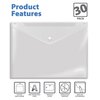 Better Office Products Clear Reusable Plastic Envelopes W/Snap Closure, Plastic Document Holders, 13in. x 9in., 30PK 33430